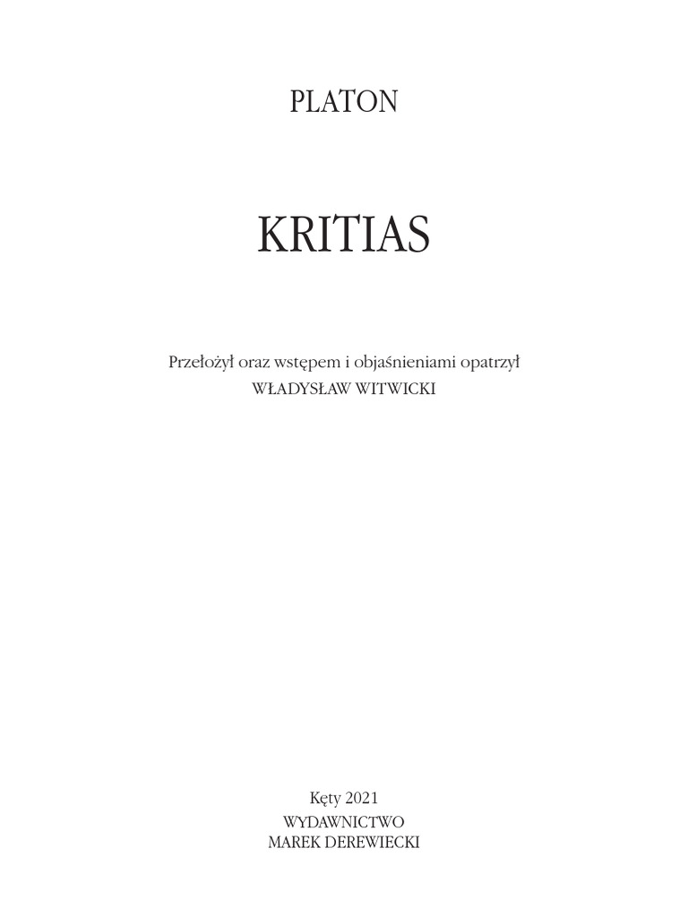 Platon - Kritias | PDF