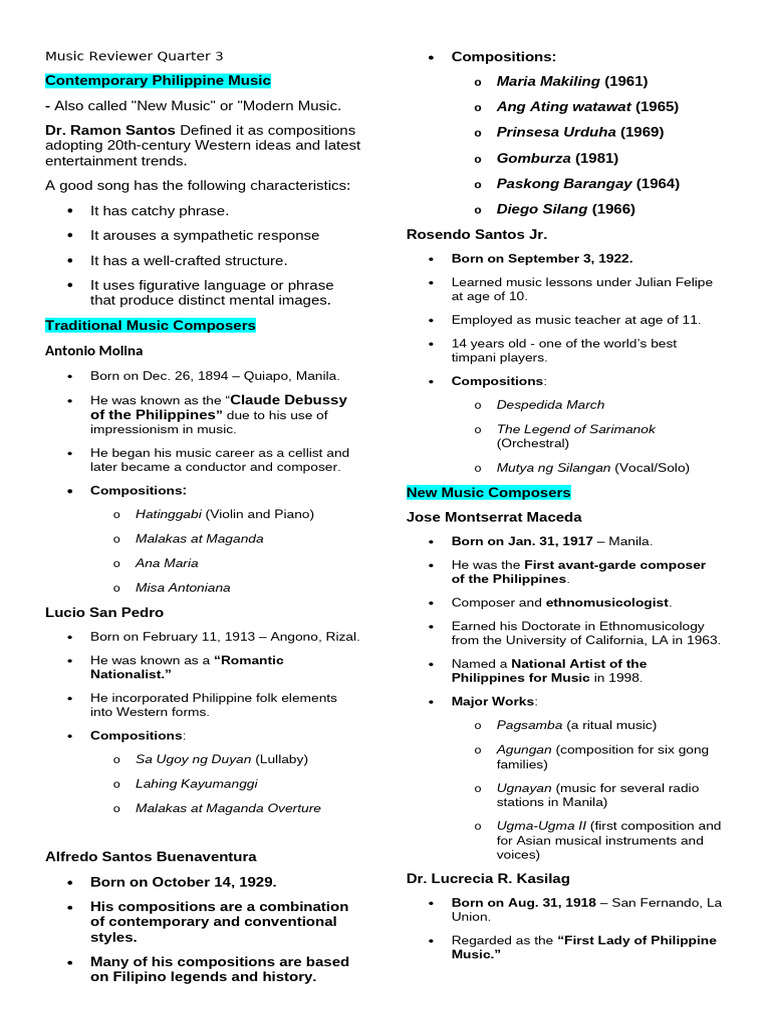 Music Reviewer 3q | PDF | Performing Arts | Musicology