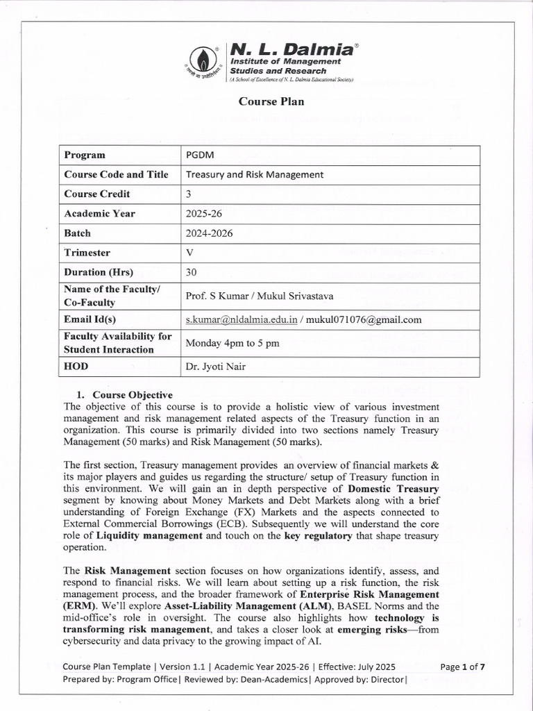 Treasury and Risk Management | PDF