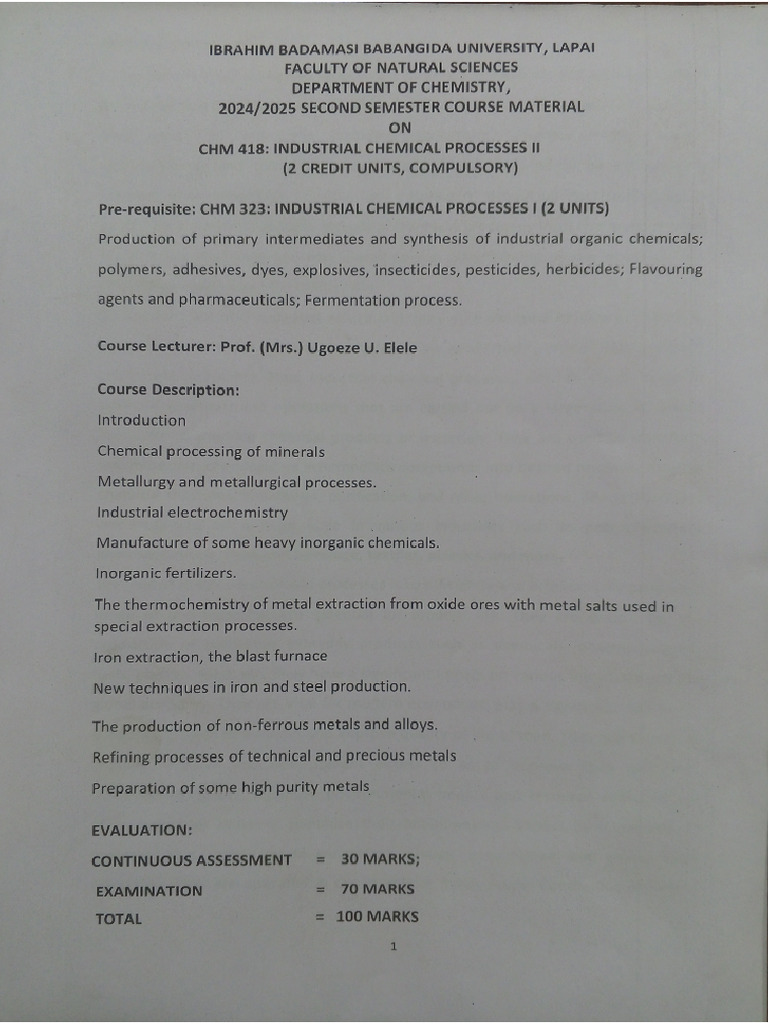 CHM 418 | PDF