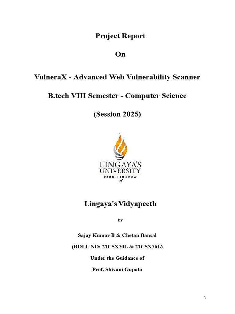 VulneraX: Advanced Web Vulnerability Scanner | PDF | Domain Name ...