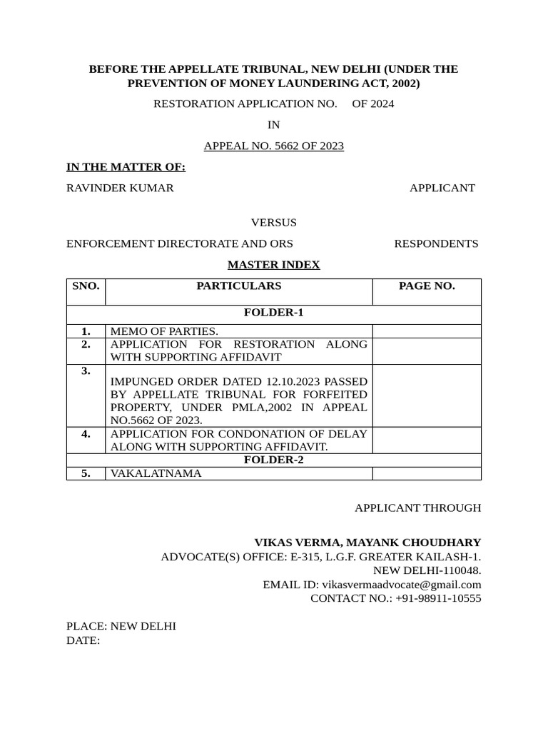 Ravinder Kumar | PDF | Advocate | Affidavit
