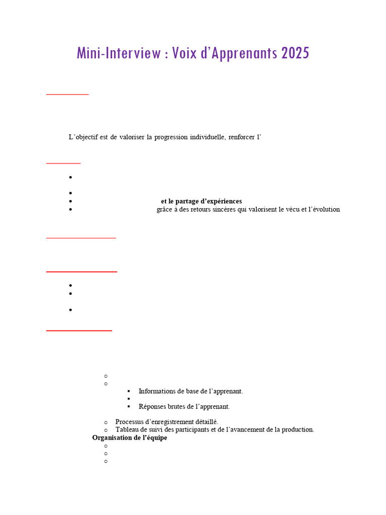 Mini-Interviews des Apprenants 2025 | PDF | Vidéo