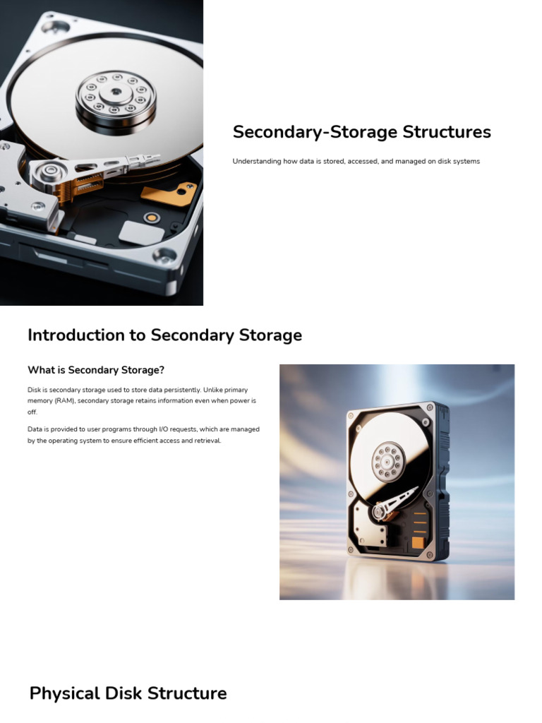 Secondary Storage Structures Explained | PDF | Computer Data Storage ...
