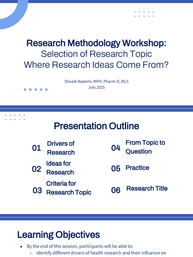 Research Topic Selection in Health Studies | PDF | Science ...