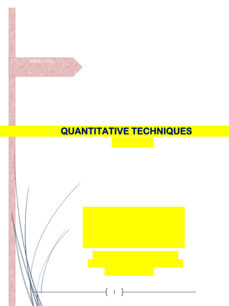 Lecture Note for Hnd1 Bam on Quantitative Techniques (Updated Version ...