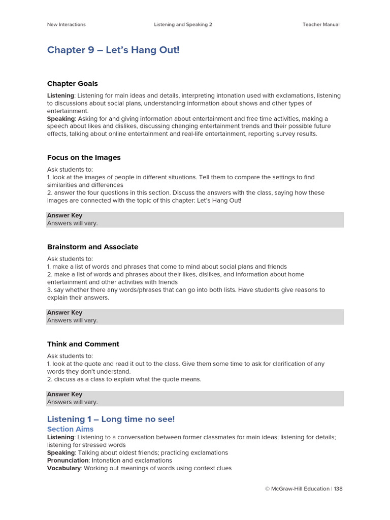 Listening and Speaking Activities Guide | PDF | Vocabulary | Brainstorming