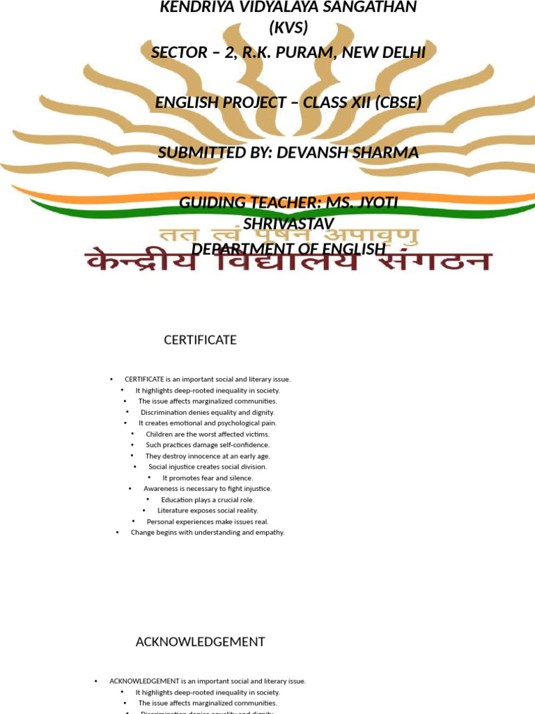 English project class Xll H (Devansh Sharma) | PDF | Empathy | Social ...