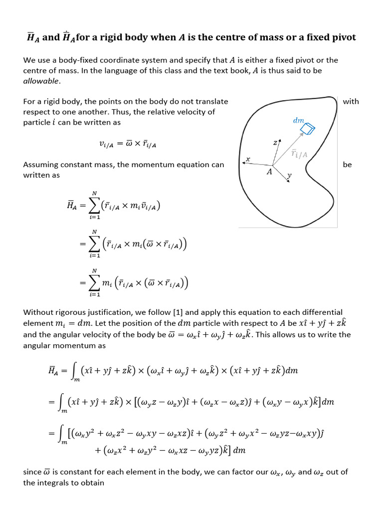 Angular Momentum for Rigid Bodies | PDF | Momentum | Geometry