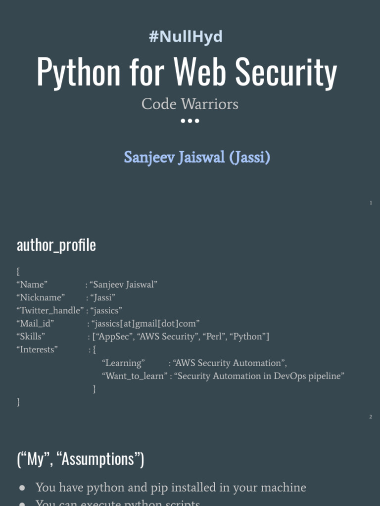 Python for Web Security v1 | PDF | Scripting Language | Python ...
