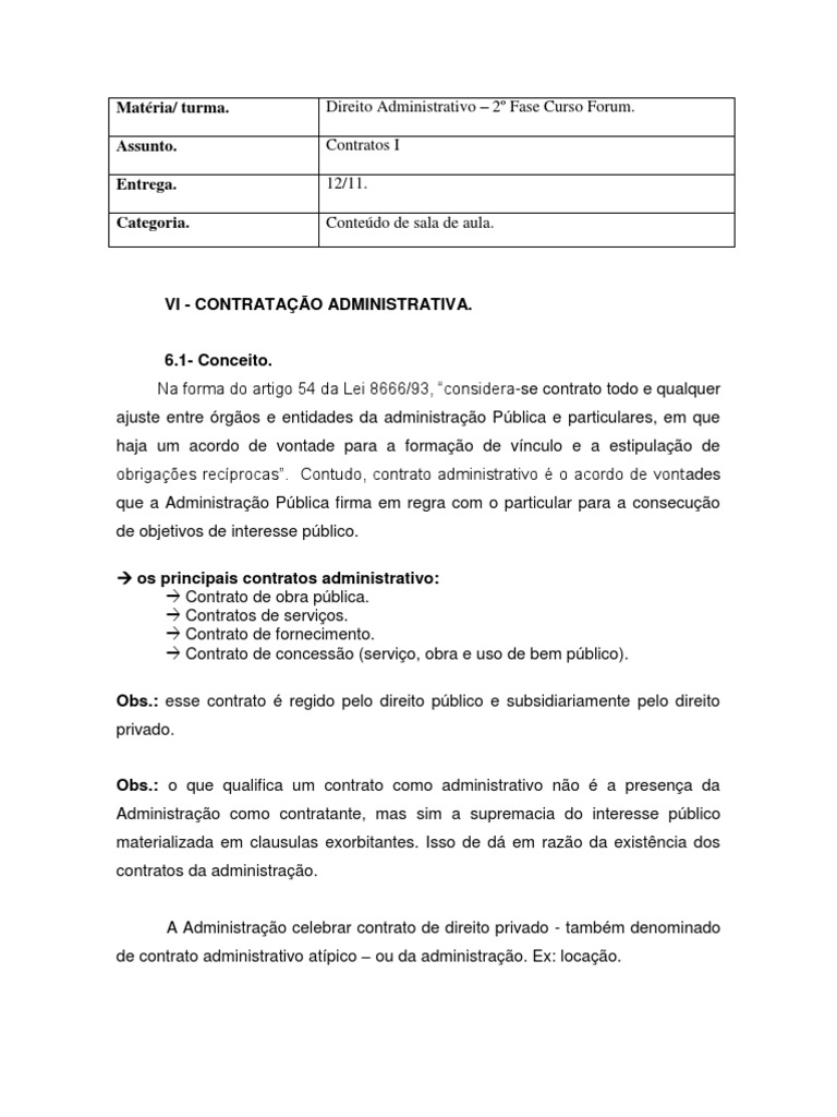 Acerca Do Contrato Administrativo Assinale A Opcao Correta