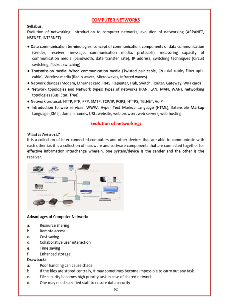 Study Material On Networks | PDF | World Wide Web | Internet & Web