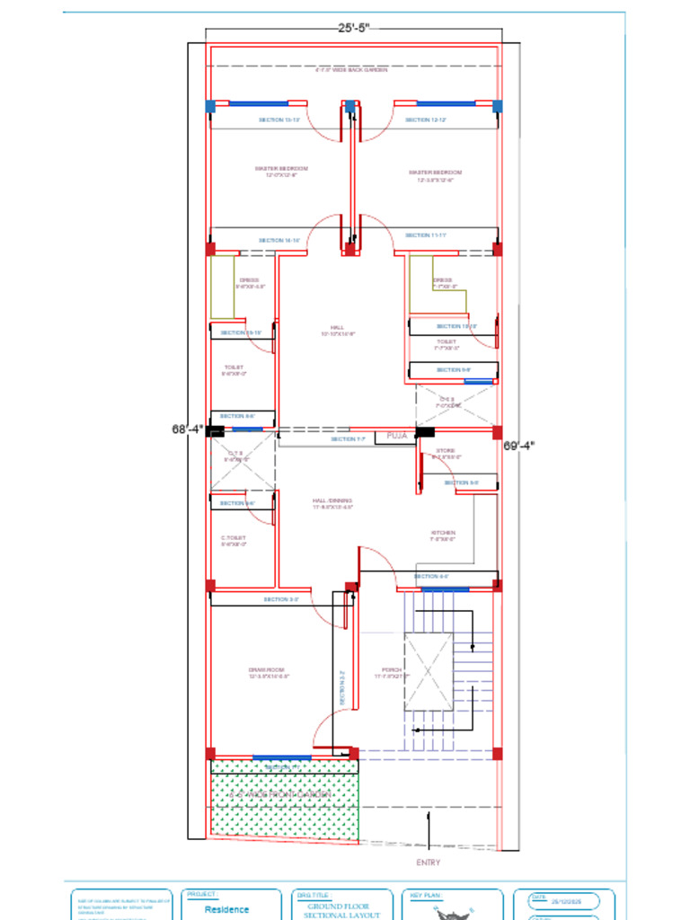Ground Floor Sectional Layout Plan | PDF