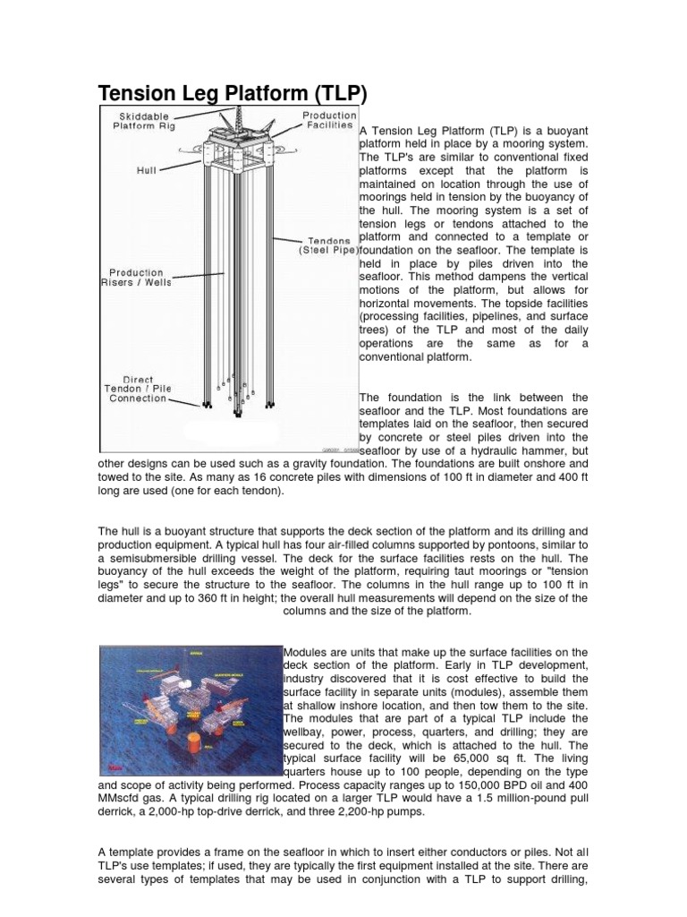 Tension Leg Platform Overview and Design | PDF | Deep Foundation ...