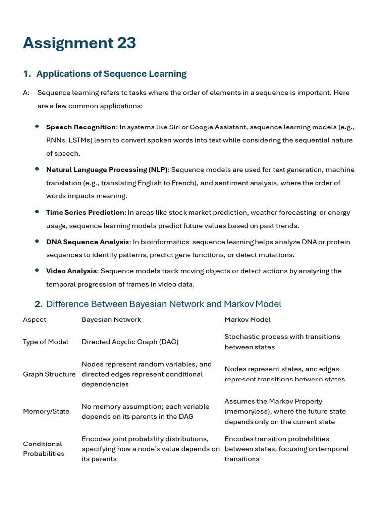 Assignment 23 | PDF | Bayesian Network | Markov Chain