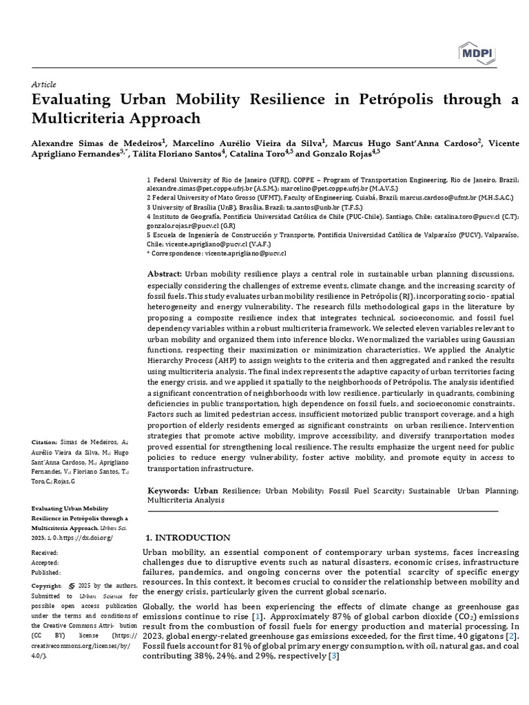 Urban Mobility Resilience in Petrópolis | PDF | Transport ...