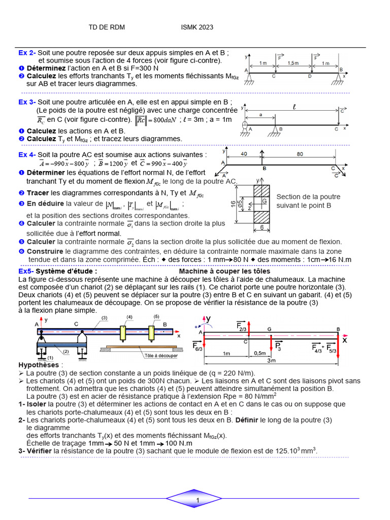 Calculs de résistance des poutres en RDM | PDF | Flexion (matériau ...
