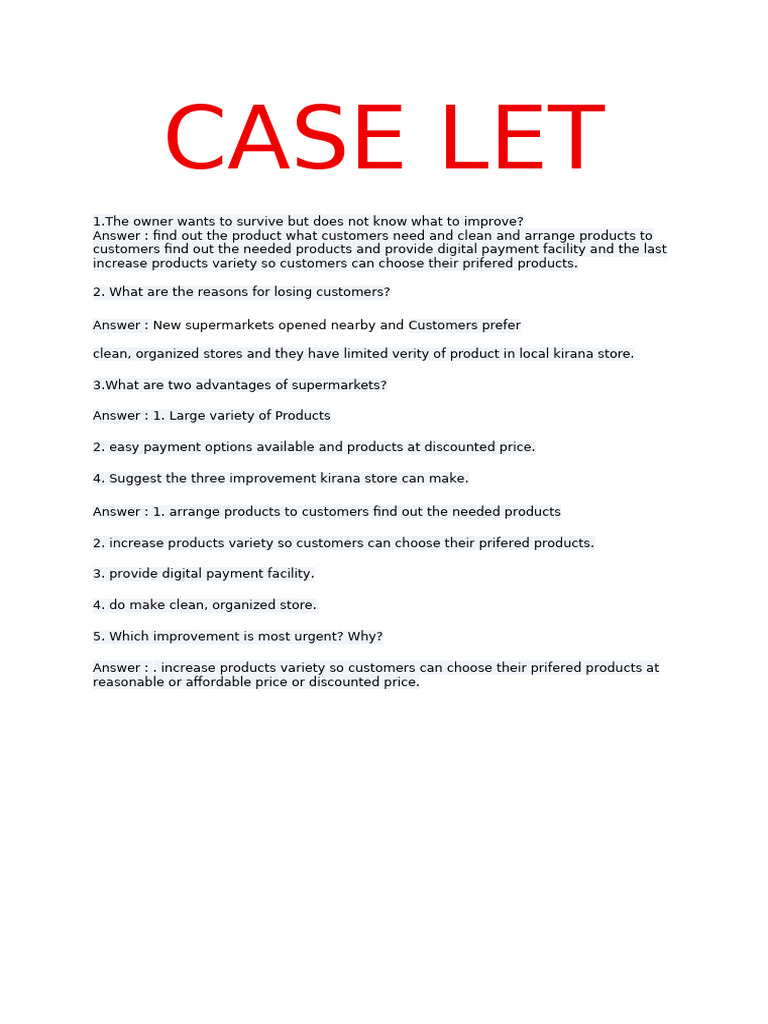 CASE LET | PDF