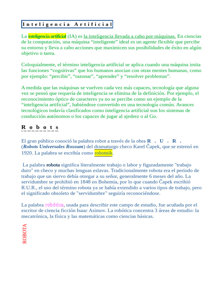 Introducción a la Inteligencia Artificial | PDF