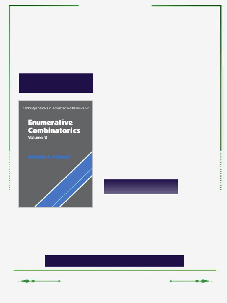 Enumerative Combinatorics Volume 2 1, Digital Printing 2004 Edition ...
