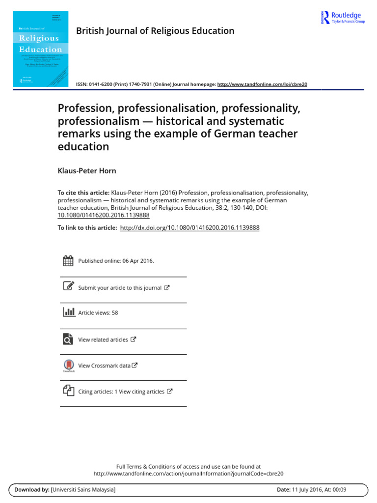 Profession Professionalisation Professionality Professionalism ...