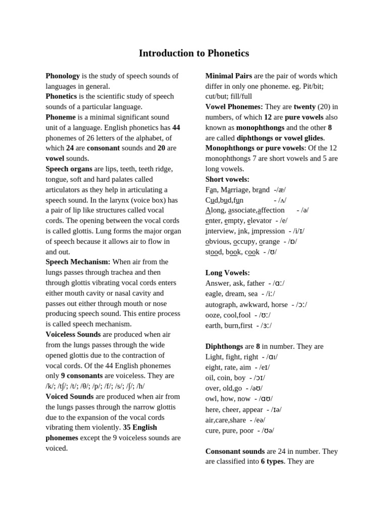 Introduction to English Phonetics | PDF | Phonetics | Vowel