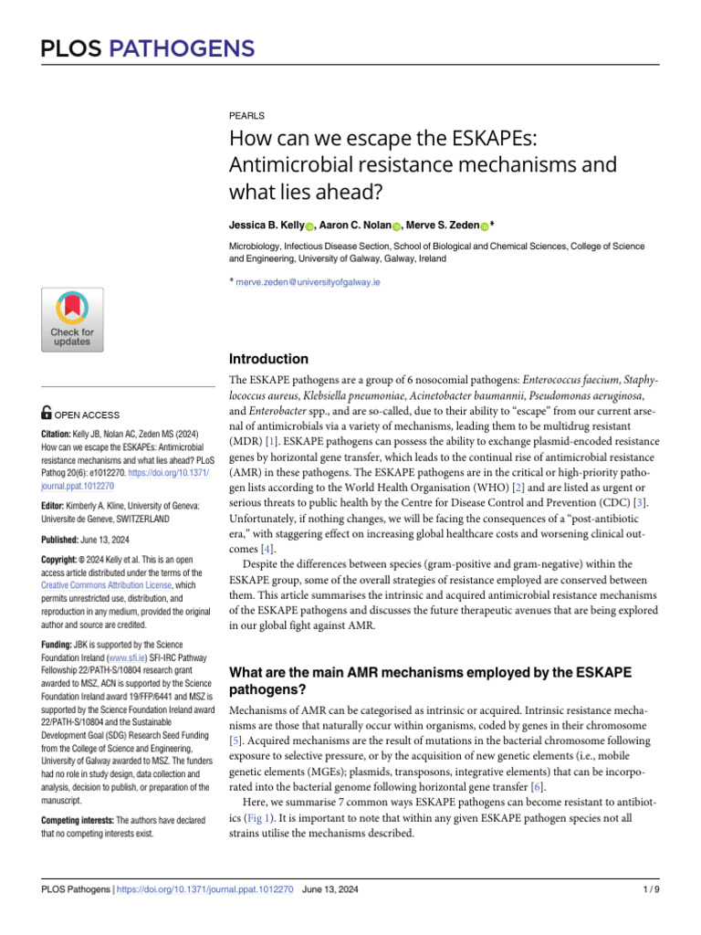 ESKAPE Pathogens: AMR Mechanisms Explained | PDF | Bacteriophage ...