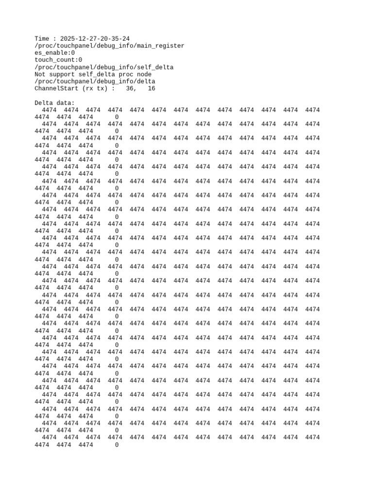 Touchpanel Debug Info Report | PDF