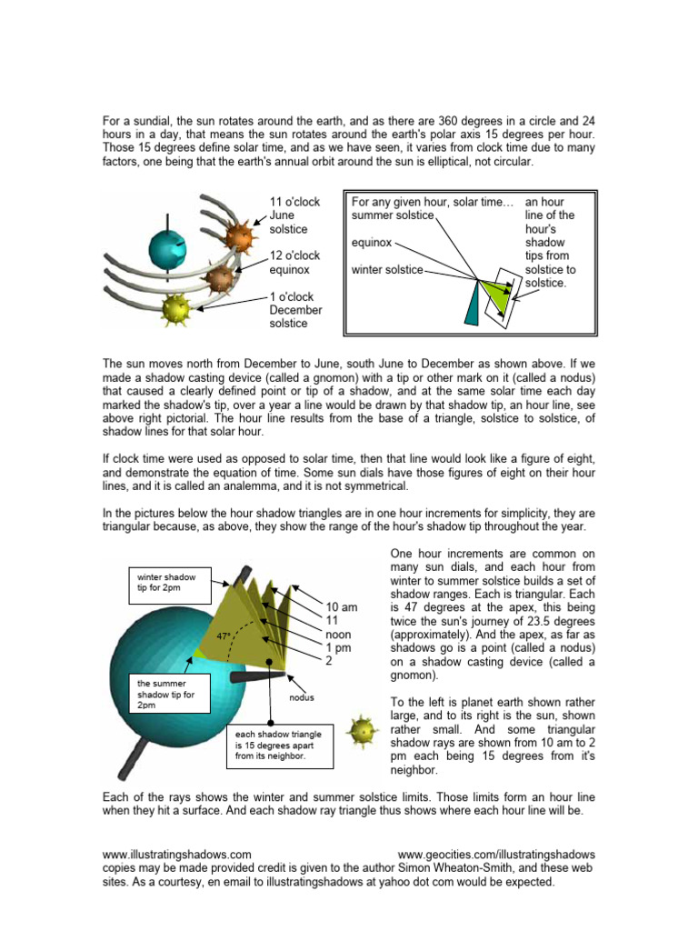 Understanding Solar Shadows and Sundials | PDF | Solar System | Astronomy