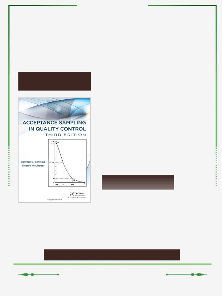 Acceptance Sampling in Quality Control Third Edition Edward G ...