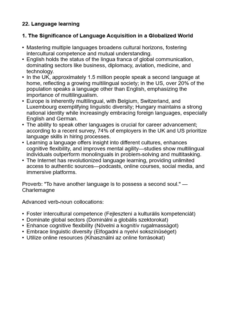 22. Végleges Language Learning | PDF | Multilingualism | Learning