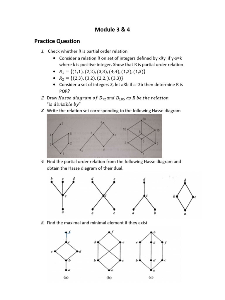 Partial Order Relations and Hasse Diagrams | PDF | Abstract Algebra
