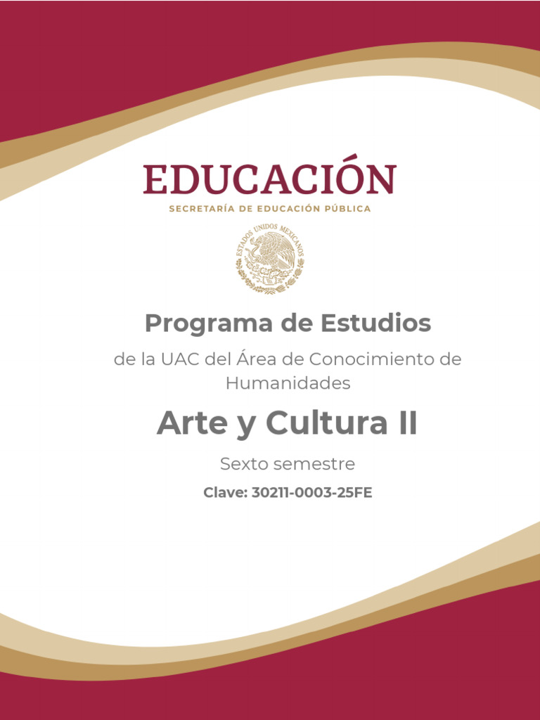 Programa de Estudios: Arte y Cultura II | PDF | Plan de estudios ...