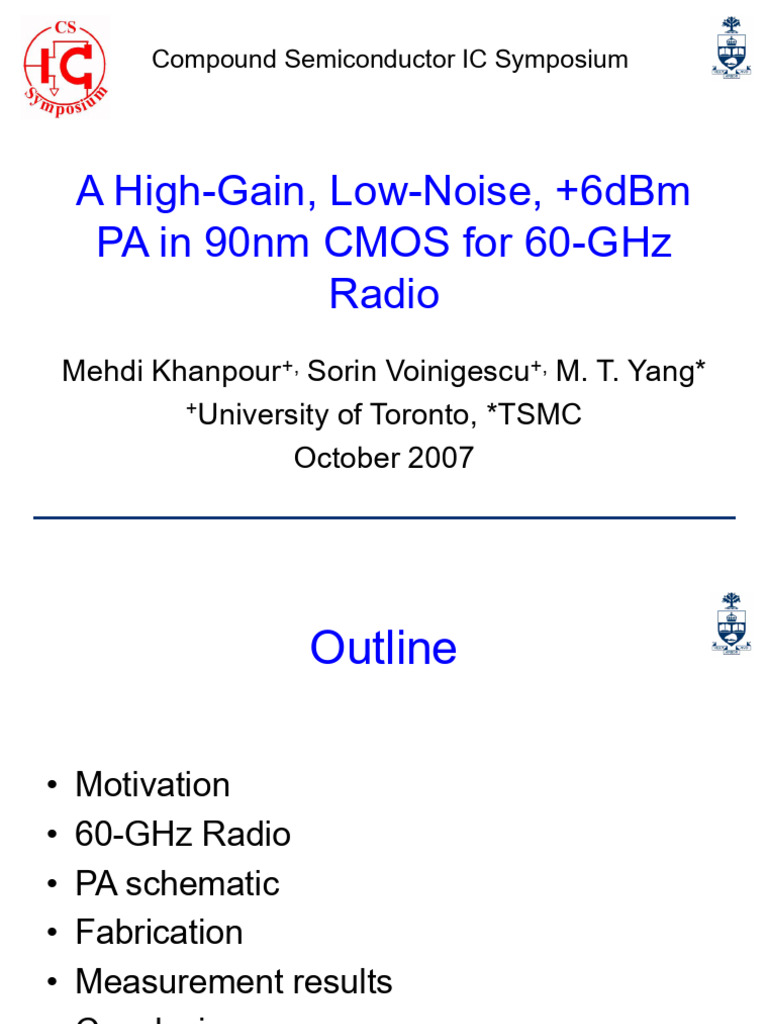 60-GHz Power Amplifier in 90nm CMOS | PDF | Amplifier ...