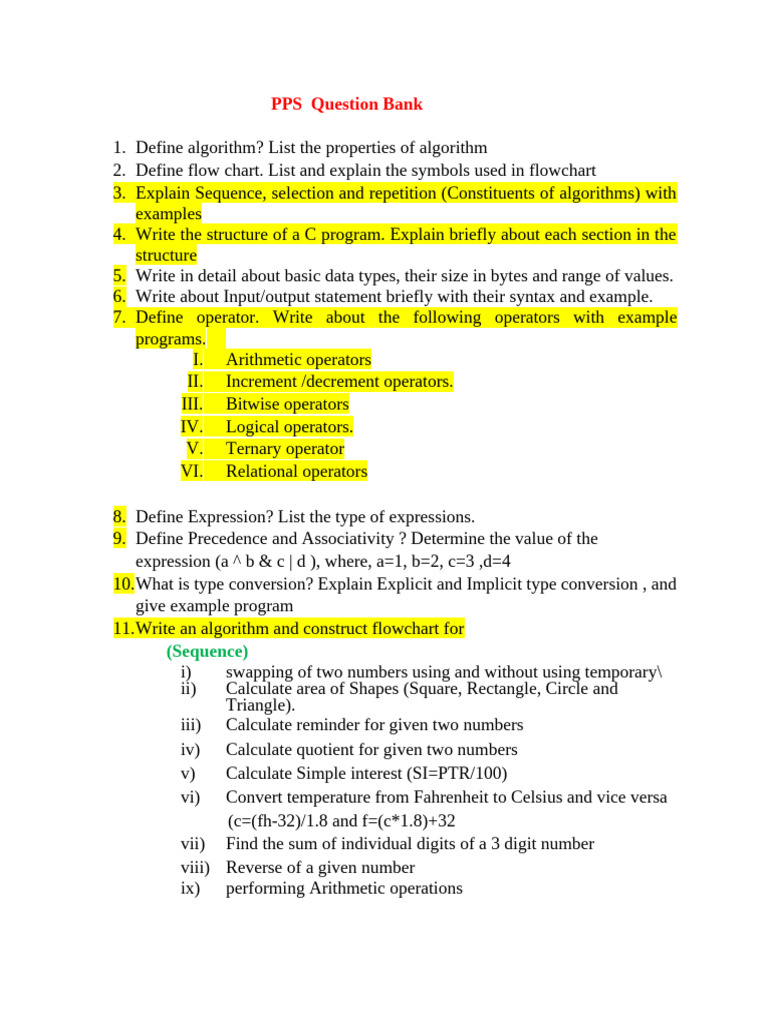 C Programming Concepts and Exercises | PDF | Pointer (Computer ...