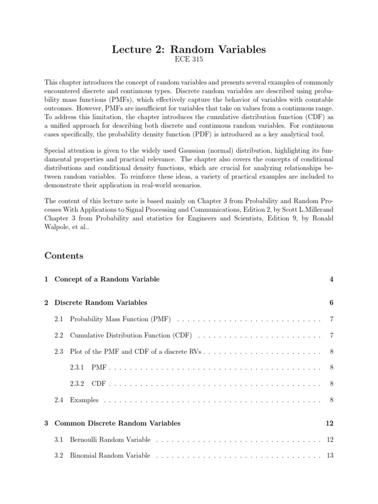Topic 03_Random Variables, Distributions, And Density Functions | PDF ...
