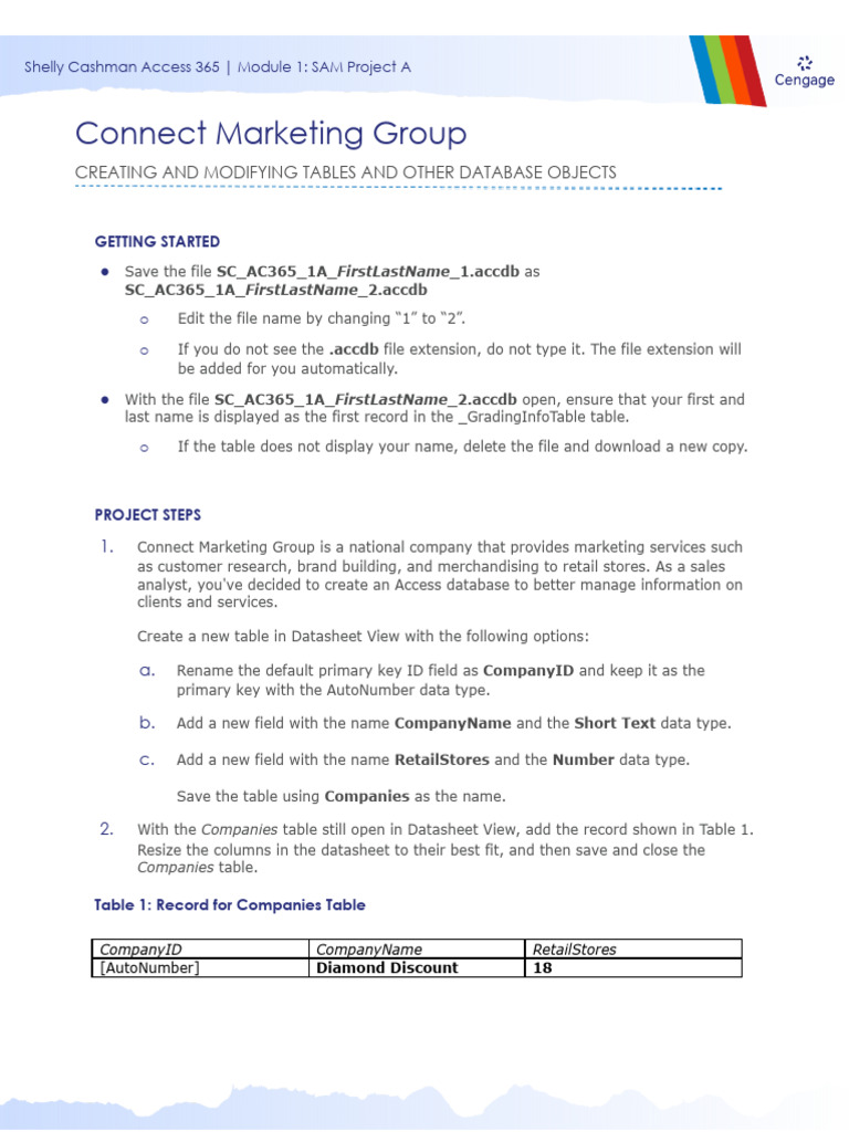 Access 365: Database Table Creation Guide | PDF | Databases | Data