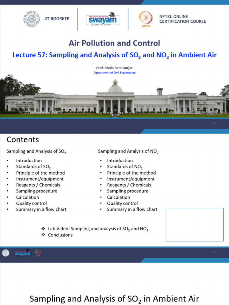 SO2 and NO2 Air Sampling Methods | PDF | Nitrogen Dioxide | Sulfur Dioxide