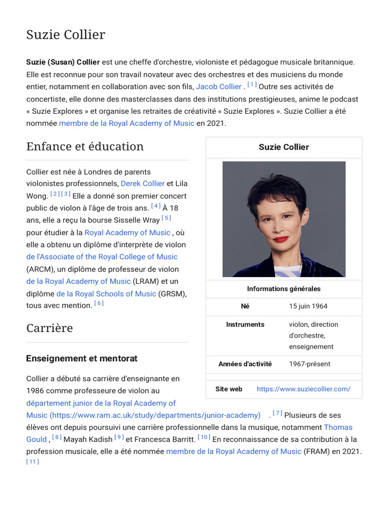 Suzie Collier - Wikipedia | PDF | Orchestras | Musicians