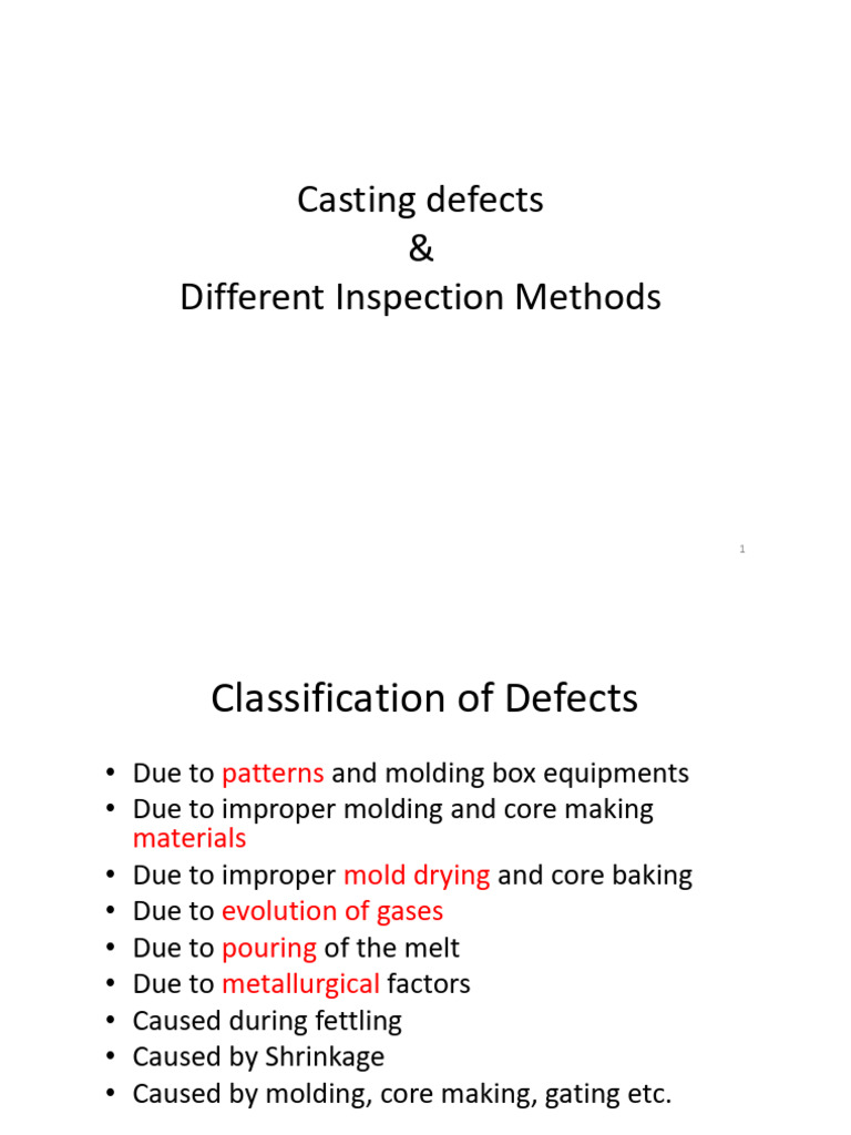 Casting Defects and Inspection Methods | PDF | Materials | Metals