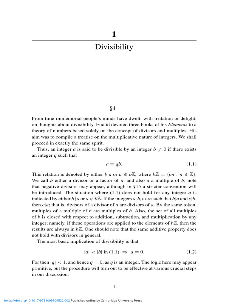 Understanding Integer Divisibility | PDF | Group (Mathematics ...