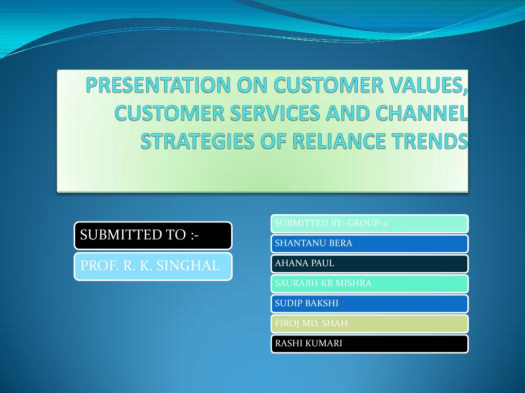 Reliance Trends Supply Chain PPT | Brand | Supply Chain Management