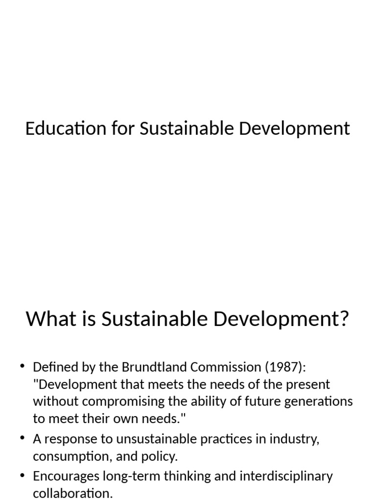 Lecture 8 - Education for Sustainable Development | PDF ...