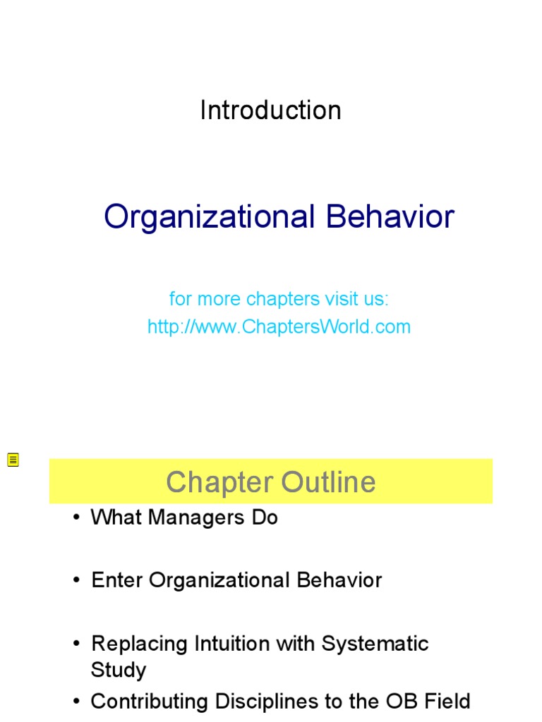 Organizational Behaviour - Chart | Organizational Behavior | Behavior