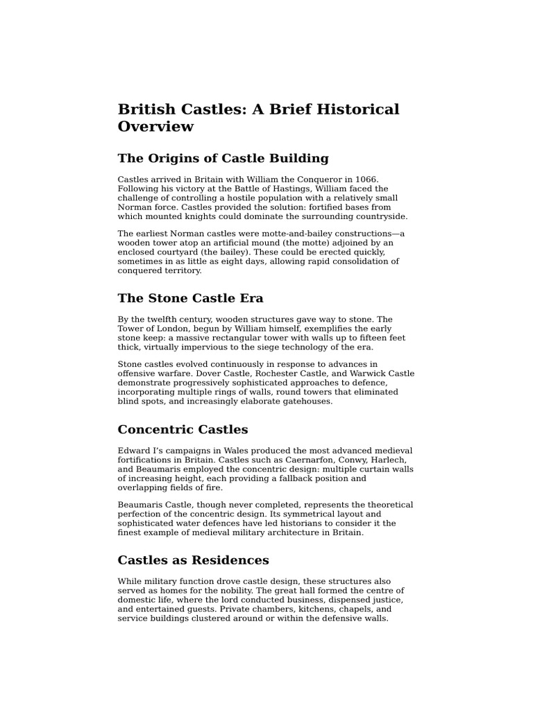 Doc3 British Castles | PDF | Castle | Fortification