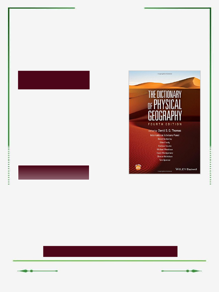The dictionary of physical geography Fourth Edition Thomas eBook manual ...