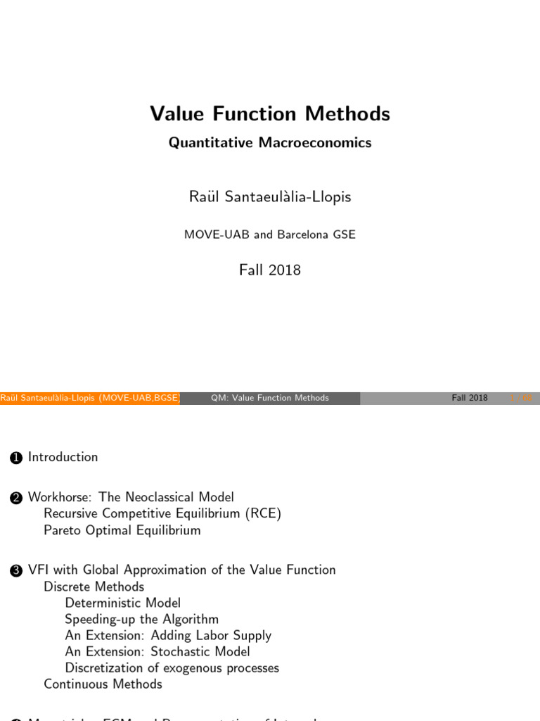 Value Function Methods in Macroeconomics | PDF | Function (Mathematics ...