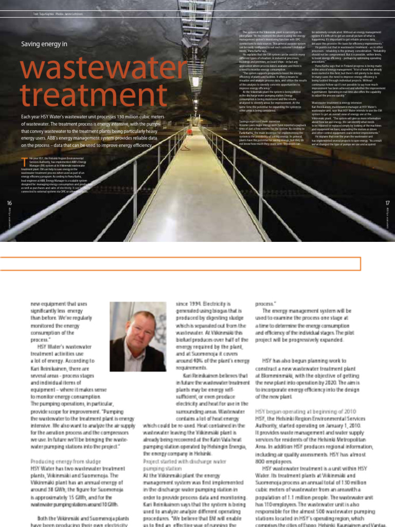 Energy Management in Wastewater Treatment | PDF | Sewage Treatment ...