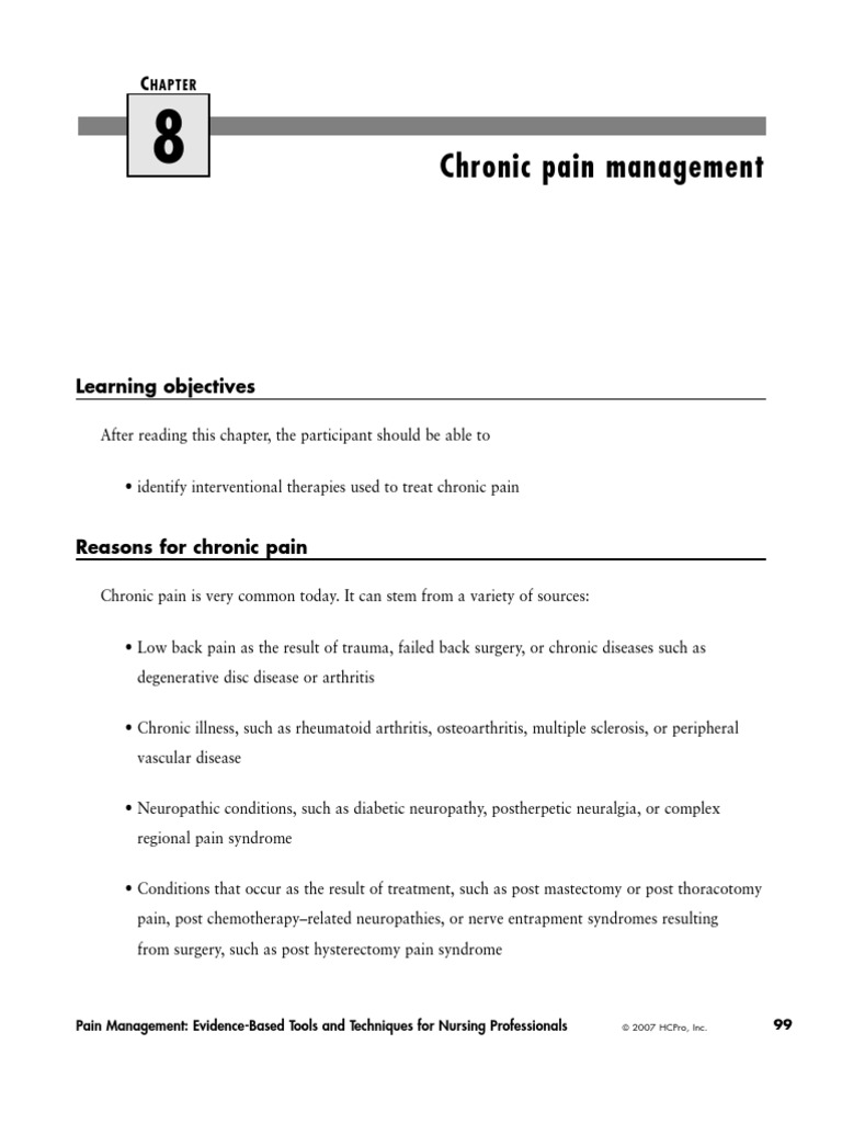 8 Chronic Pain Management | PDF | Pain Management | Pain
