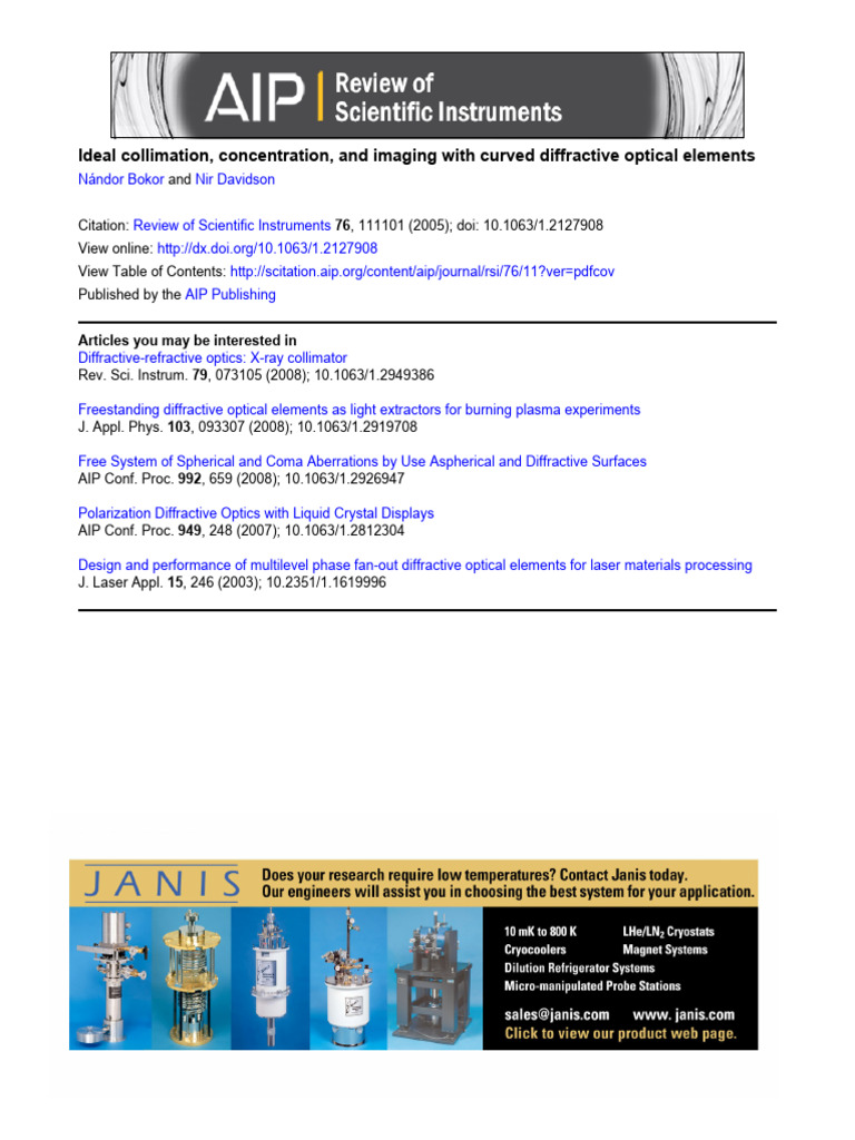 Curved Diffractive Optical Elements | PDF | Optics | Diffraction